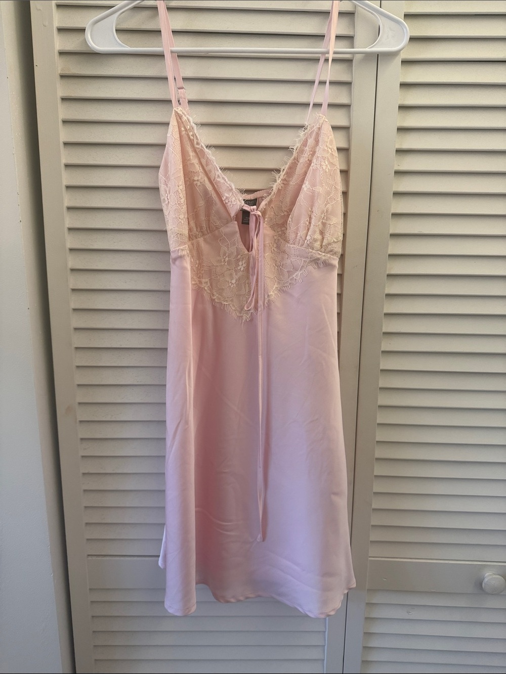 Pale Pink Lace-Trim Slip
